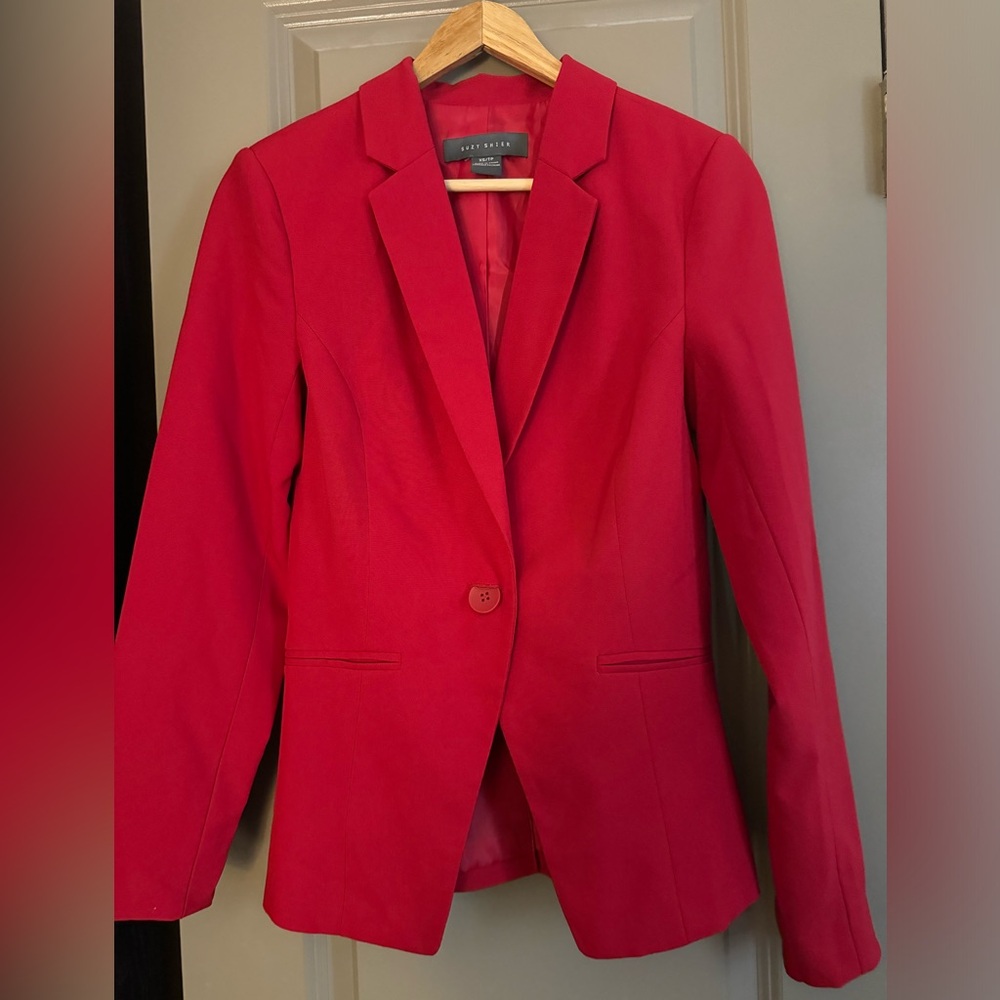 Suzy Shier Vibrant Red Blazer